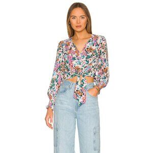 BCBGeneration Tie Front Button Up Top